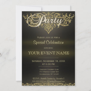 Invitación Todos los propósitos   Oro Ornamental