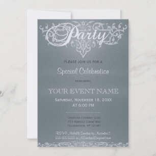 Invitación Todos los propósitos Resplandor plateado