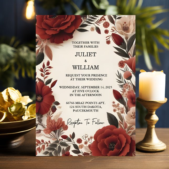 Invitación Todos los Rosas de Fiesta floral rusos Bodas españ (Subido por el creador)