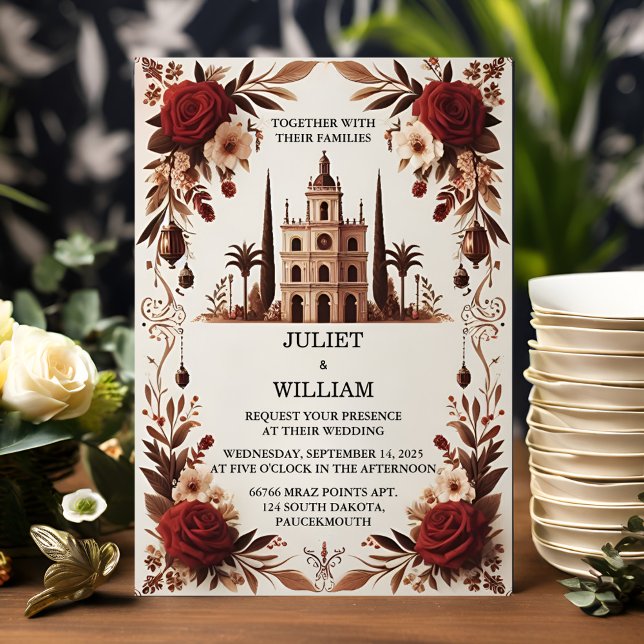 Invitación Todos los Rosas de Fiesta floral rusos Bodas españ (Subido por el creador)