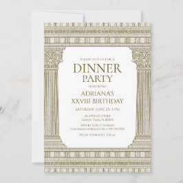 Invitación Toga Fiesta con tema de elegantes columnas romanas