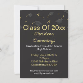 Invitación Toga y Confeti de Graduación