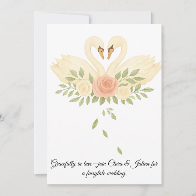 Invitación Together forever, like swans in love. (Anverso)
