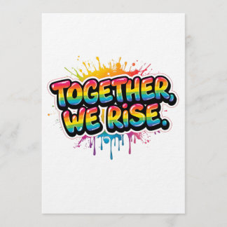 Invitación Together We Rise Rainbow Quote Design