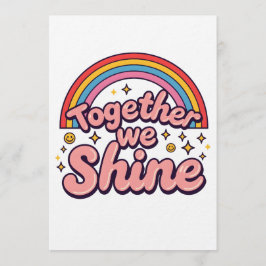 Invitación Together We Shine – Rainbow Retro Pride Quote
