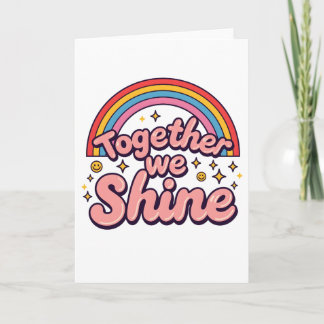Invitación Together We Shine – Rainbow Retro Pride Quote