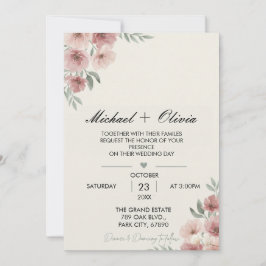 Invitación Together with Their Families Wedding Invitation Wo