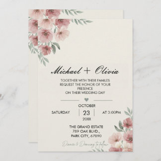 Invitación Together with Their Families Wedding Invitation Wo
