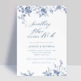 Invitación Toile Algo Azul antes de casar ducha