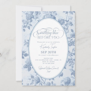 Invitación Toile Azul Polvoriento Algo Azul Despedida de Solt