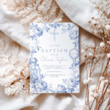Toile De Jouy Azul Niño Bautizo