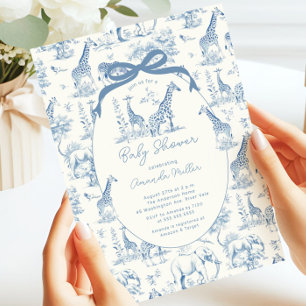 Invitación Toile De Jouy Baby Shower