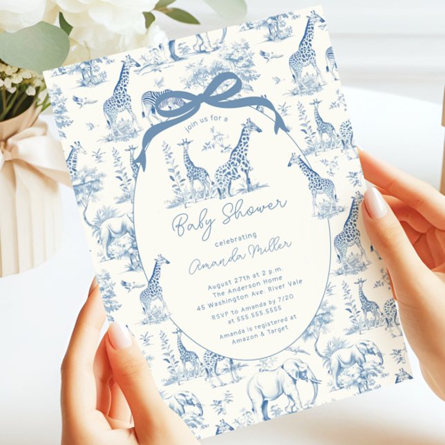 Invitación Toile De Jouy Baby Shower (Subido por el creador)