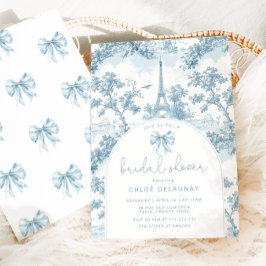 Invitación Toile de Jouy Bridal Ducha francesa Bow Paris