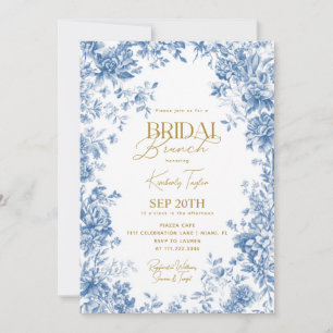 Invitación Toile De Jouy Chinoiserie Floral Bridal Shower