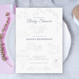 Invitación Toile de Jouy Nursery Baby Shower