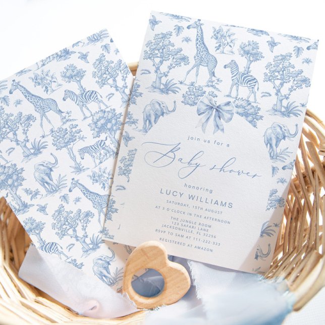 Invitación Toile de Jouy Safari Bebé ducha (Subido por el creador)