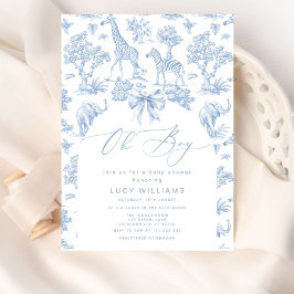 Invitación Toile de Jouy Safari Oh Boy Ducha bebé