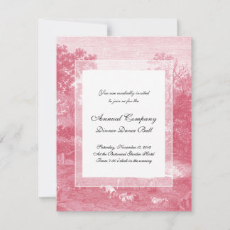 Invitación Toile de Jouy Shabby Paisaje Pastoral Rosa