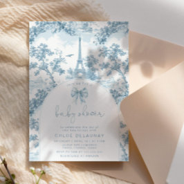 Invitación Toile de Jouy Tema francés proa Ducha bebé