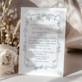 Invitación Toile Floral Algo azul antes de hacer cosecha