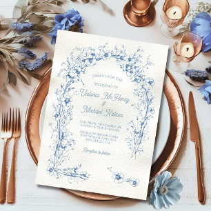 Invitación Toile Floral Arch Simple Boda