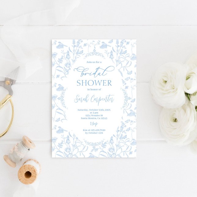Invitación Toile Floral Bridal Shower (Subido por el creador)