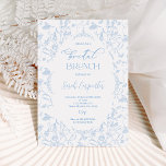 Invitación Toile Floral Bridal Shower Brunch<br><div class="desc">Invitación de brunch de ducha de novia con flores de tela,  Invitación de novia con algo azul Invitación a ducha de novia</div>