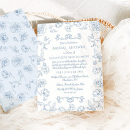 Invitación Toile Floral Whimsical Garden Ducha de novia