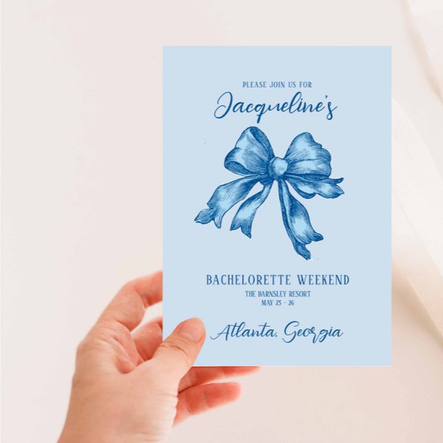 Invitación Toile French Blue Coquette Bachelorette (Subido por el creador)