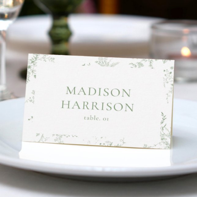 Invitación Toile Green Boda Nombre Place Card DIY (Subido por el creador)