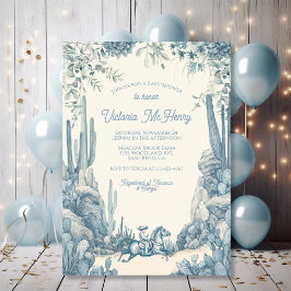 Invitación Toile Little Cowboy Baby Shower