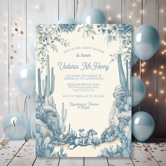 Invitación Toile Little Cowboy Baby Shower (Subido por el creador)