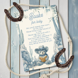 Invitación Toile Little Cowboy Teddy Bear Boys para bebé