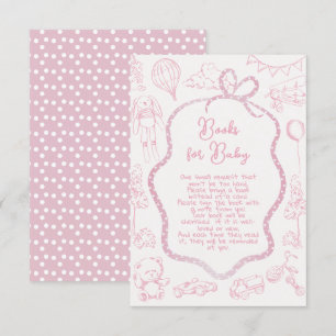 Invitación Toile rosa moderno de Jouy Libros para bebé