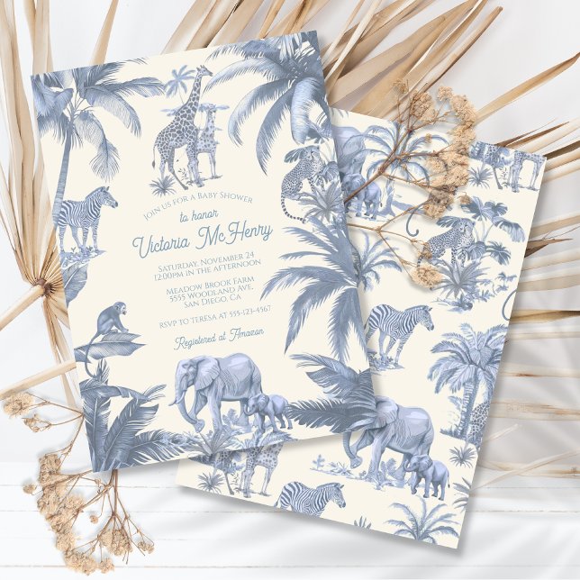 Invitación Toile Safari Jungla ducha bebé (Subido por el creador)