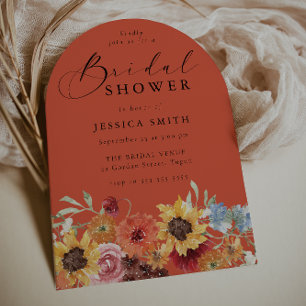 Invitación Toldo floral moderno vibrante y audaz para despedi