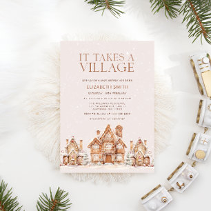 Invitación Toma el Baby Shower de Village Holiday Town