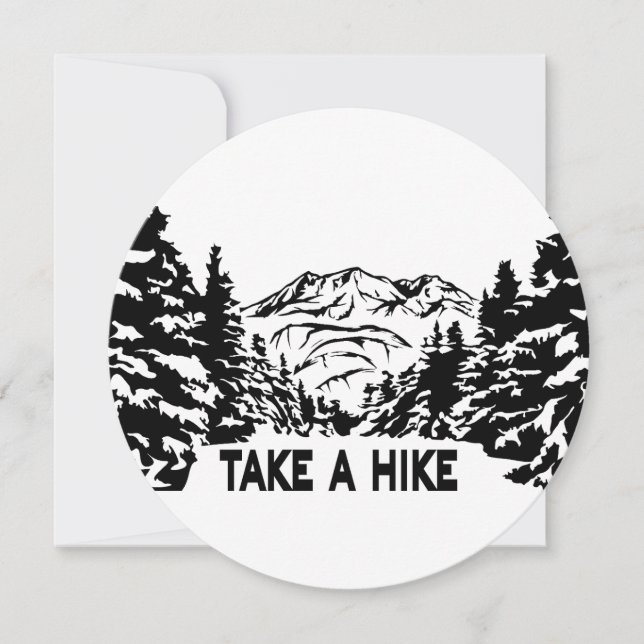 Invitación Toma una cita de Hike en el paisaje de montaña mon (Anverso)