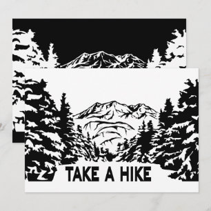 Invitación Toma una cita de Hike en el paisaje de montaña mon
