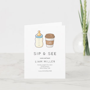 Invitación Toma y mira ducha de bebé Minimalista ducha de beb