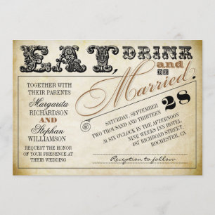 Invitación tomar un trago y casarse invitar a una boda de tip