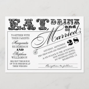 Invitación tomar un trago y casarse invitar a una boda de tip