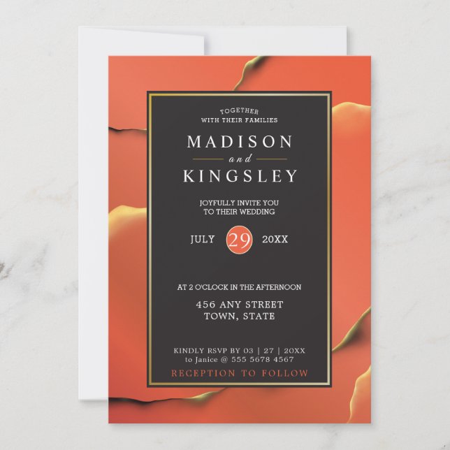 Invitación Tomate otoño, increíble Boda de presupuesto (Anverso)