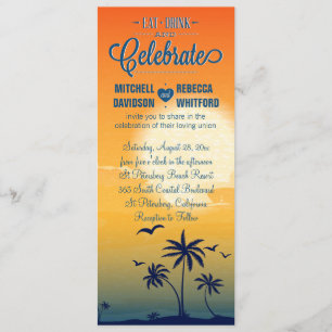 Invitación Tome una bebida y celebre el Boda de verano del at