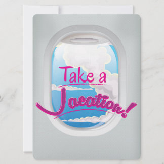 Invitación Tome unas vacaciones cartel de ventana de aerolíne