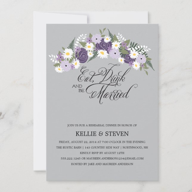 Invitación Tome y se case con una flor rubia (Anverso)