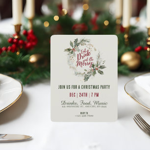 Invitación Tome y sea Fiesta de Navidades de guirnaldas de me