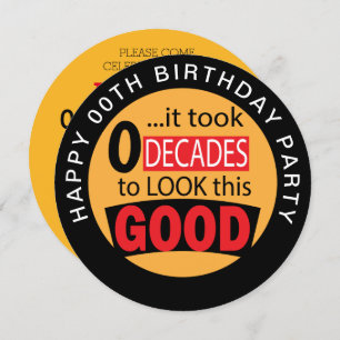 Invitación Tomó 0 Décadas para lucir esta buena - 00 Invitaci