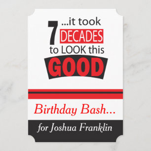 Invitación Tomó 7 décadas mirar esto bueno  70º cumpleaños